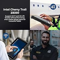 Vista 5 de MUNBYN Tablet resistente IRT05, tableta resistente Windows 10 Pro de 10.1 pulgadas, 4G LTE, GPS, impermeable, tableta de trabajo legible a la luz