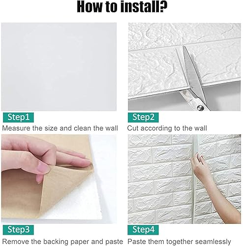 Miniatura 7 de 10 paneles de pared 3D para despegar y pegar, cobertura de 14.3 pies cuadrados, papel tapiz de ladrillo 3D de espuma sintética, autoadhesivo,