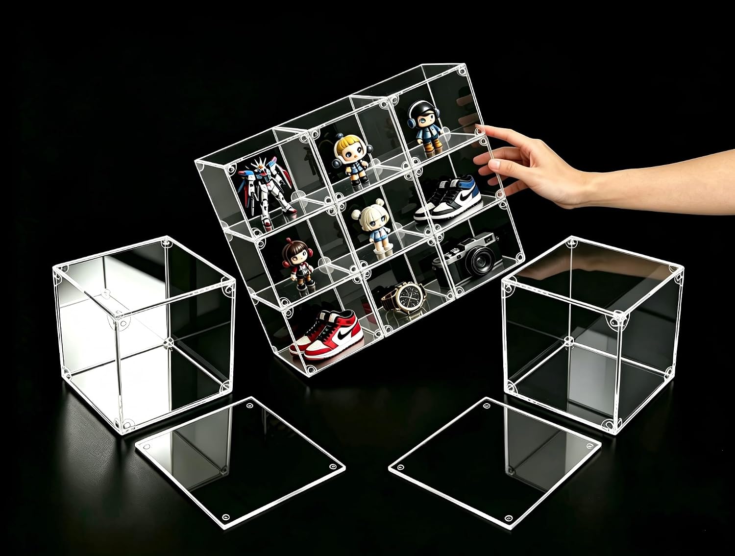 8"x8"x12" or 12"x8"x8" RGB Case, Stackable, Mirrored Back & Magnetic Door