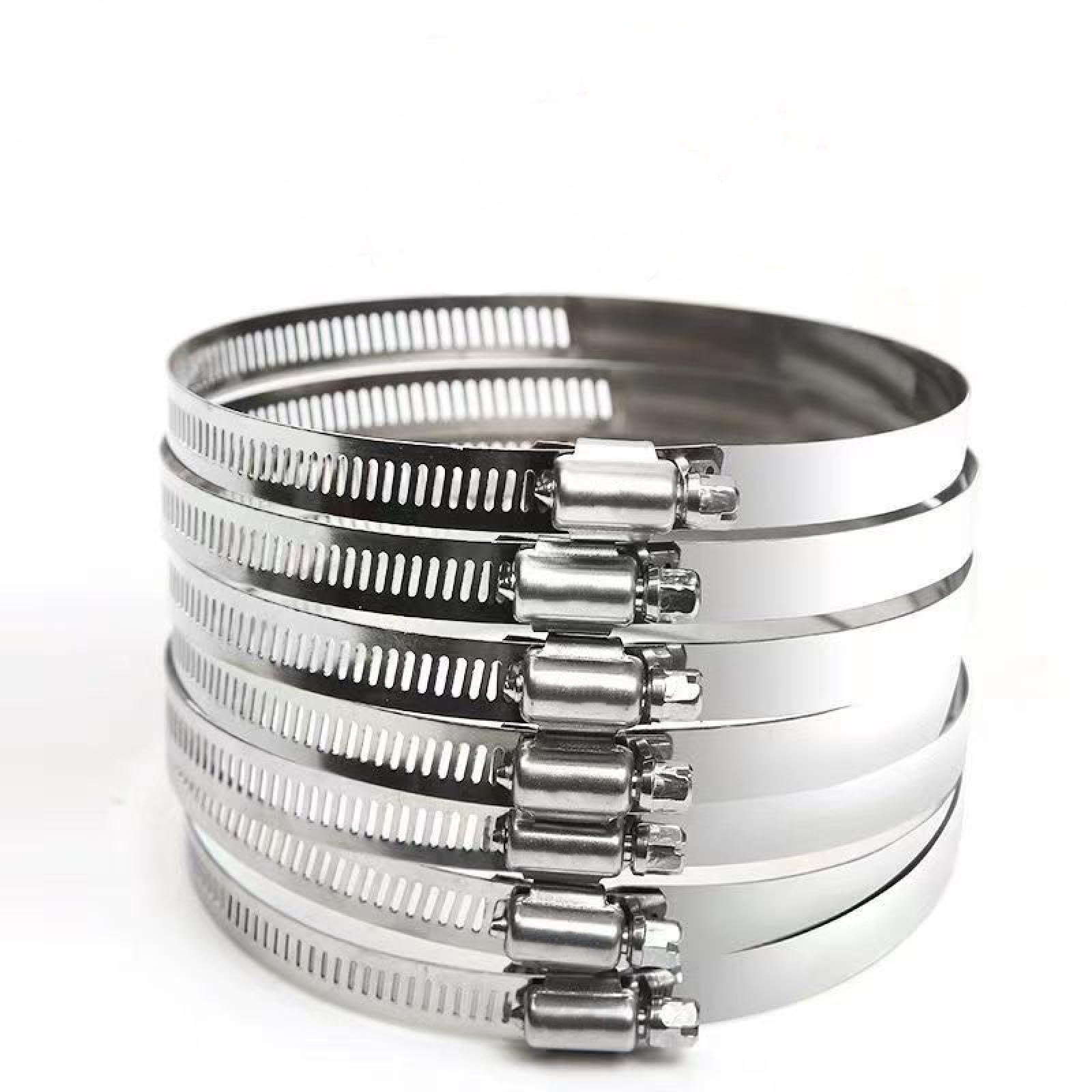 201 Edelstahl-Schlauchschellen-Set, 8 bis 44 mm, verstellbare Antriebsschlauchschellen, Rohrschellen, Kraftstoffleitung, Schneckengröße 60/80/91/101 Stück (60 Stück im Karton)