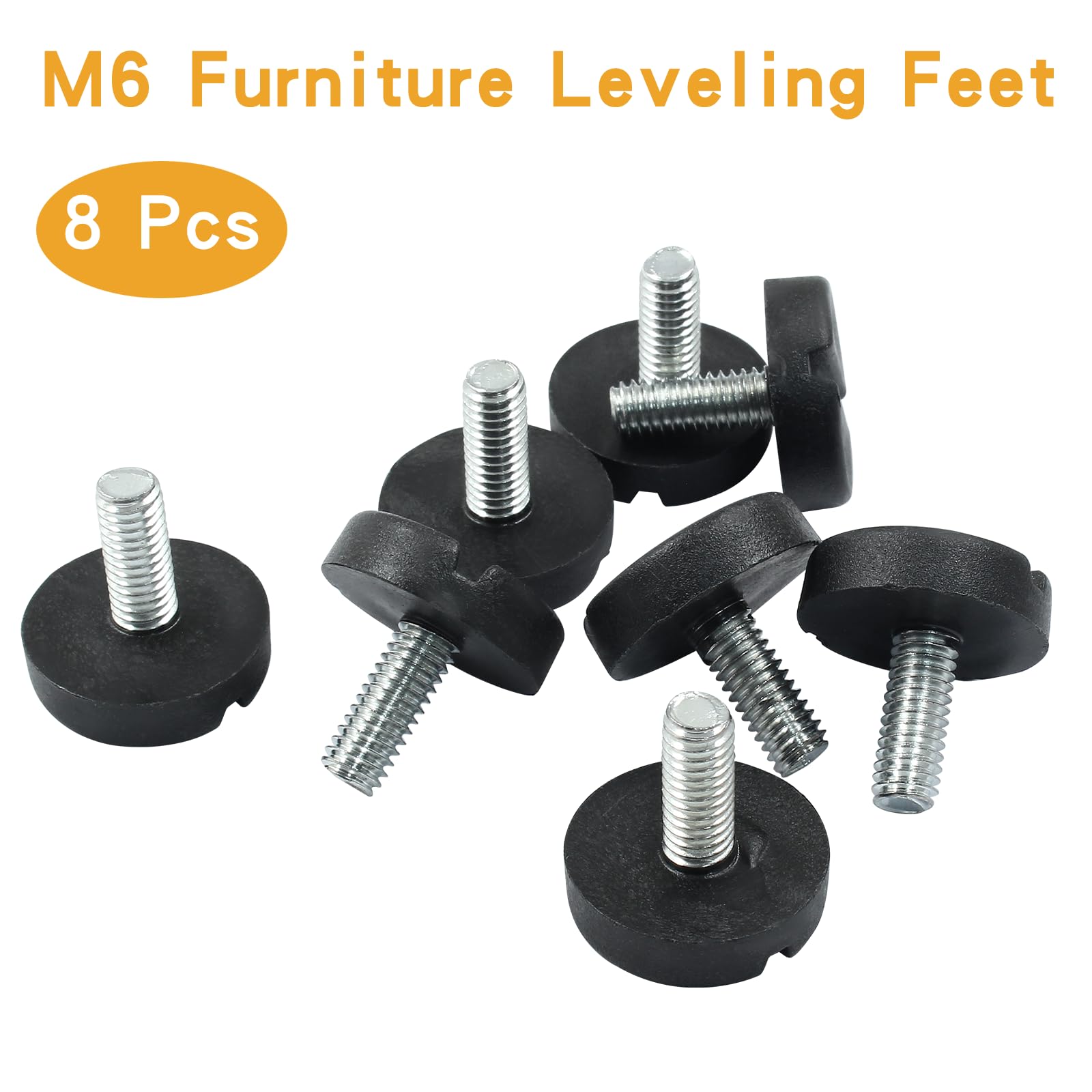 Sourcing Map Niveladores Ajustables Para Muebles, 12 Piezas M6 X 6