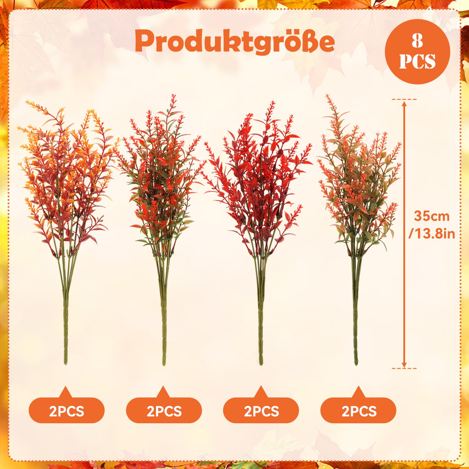 Amazon.de: Nilioyul 8 Bndel Knstliche Herbstblumen, Herbst Deko, Knstlich  Herbststrau Kunstblumen Balkonpflanzen Herbstdeko fr Drinnen Drauen  Tisch Balkonkasten