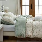 Floral Queen Duvet Cover, 100% Microfiber Chic Bedding Set Queen 3 Pieces Duvet Cover Set for All Seasons, 1 Duvet Cover and 2 Pillowcases with Zipper Closure (Floral, Queen)
