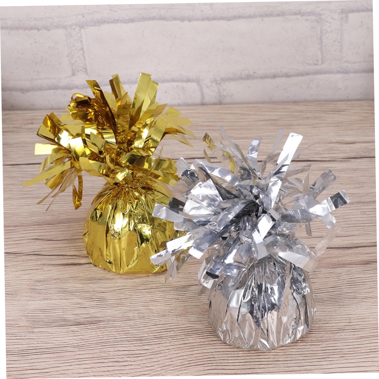 Pesetti per Palloncini 12 Pezzi in Calcestruzzo Oro e Argento | 6 Dorati e 6 Argentati, per Festa di Capodanno e Matrimonio, Accessori per Palloncini