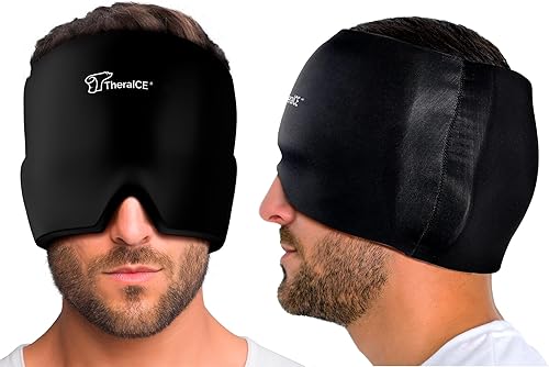 Miniatura 9 de TheraICE Rx Form Fit - Gorro de gel para aliviar el dolor de cabeza y la migraña terapia de frío máscara de alivio de migraña cómoda y elástica para