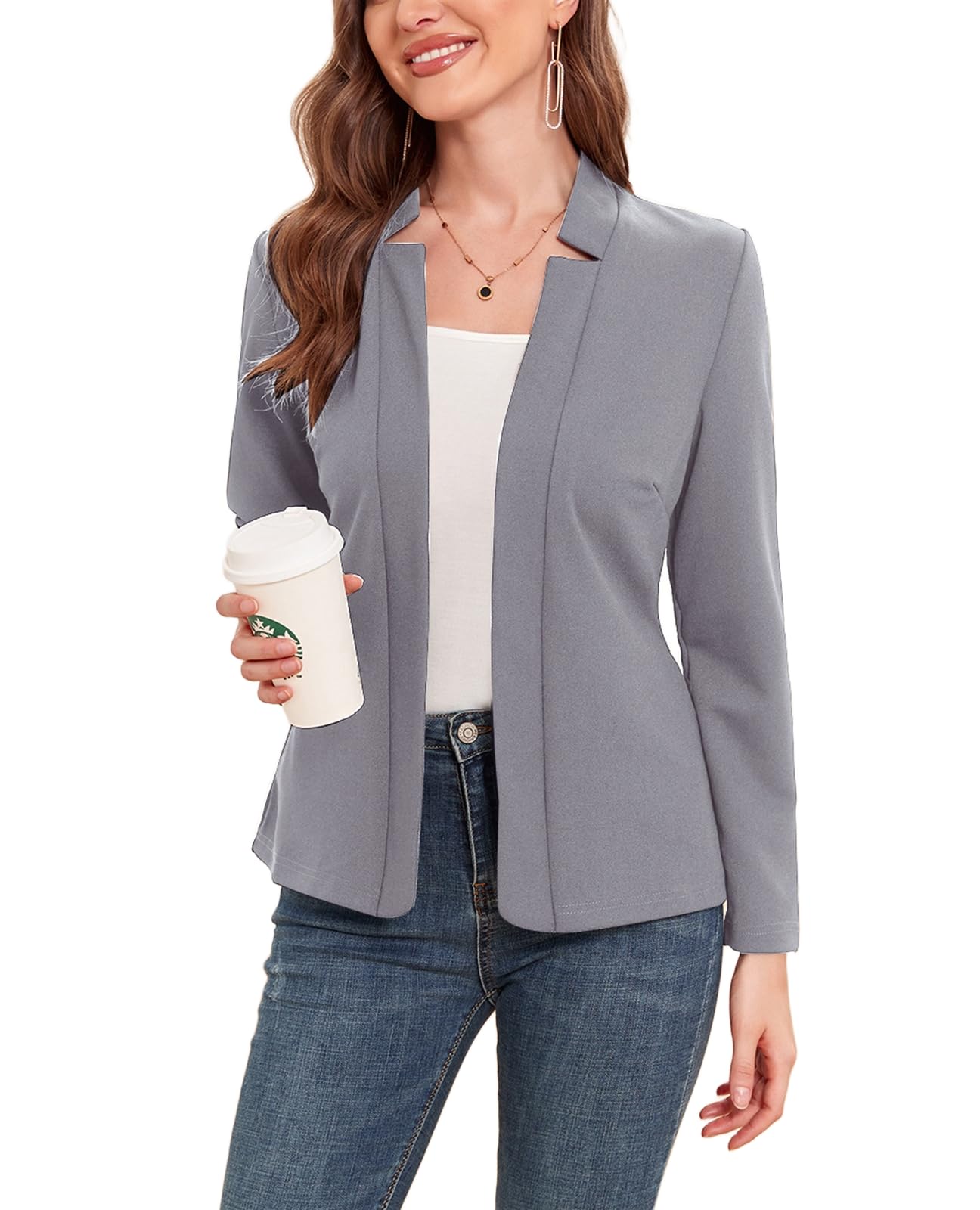 MINTLIMIT Womens Casual Blazer Long Sleeve Open Front Business Work Office Blazer Jacket with Pockets 2025