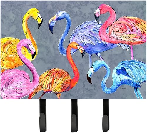 Caroline's Treasures 8871TH68 Flamingo Six Senses - Soporte para correa o llavero, ganchos de pared, ganchos para llaves, soporte para colgar