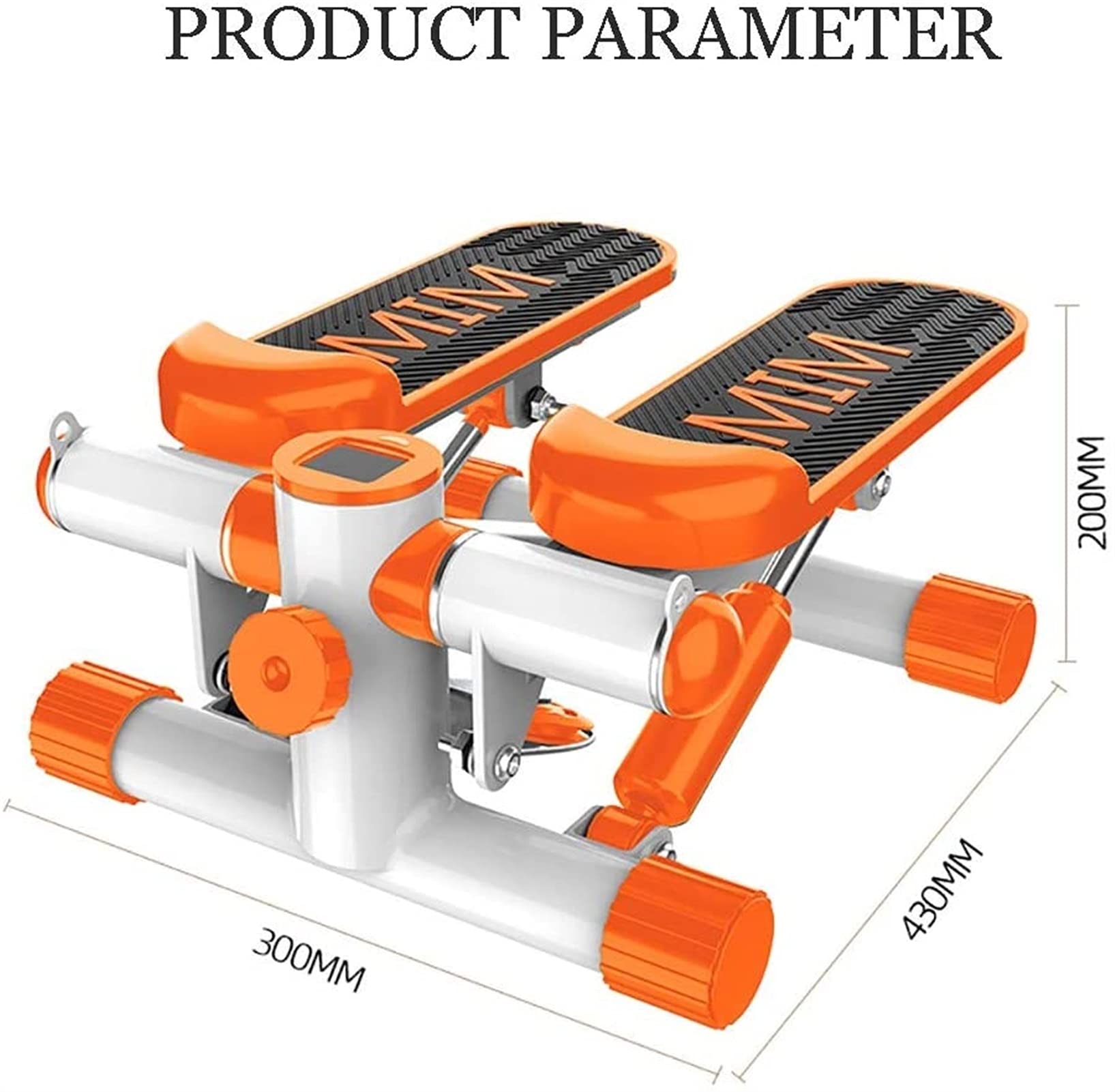 Mini stepper, steppery do ćwiczeń z wyświetlaczem i taśmami oporowymi, stepper góra-dół dla początkujących i zaawansowanych, stepper do ćwiczeń w domu (kolor: niebieski)