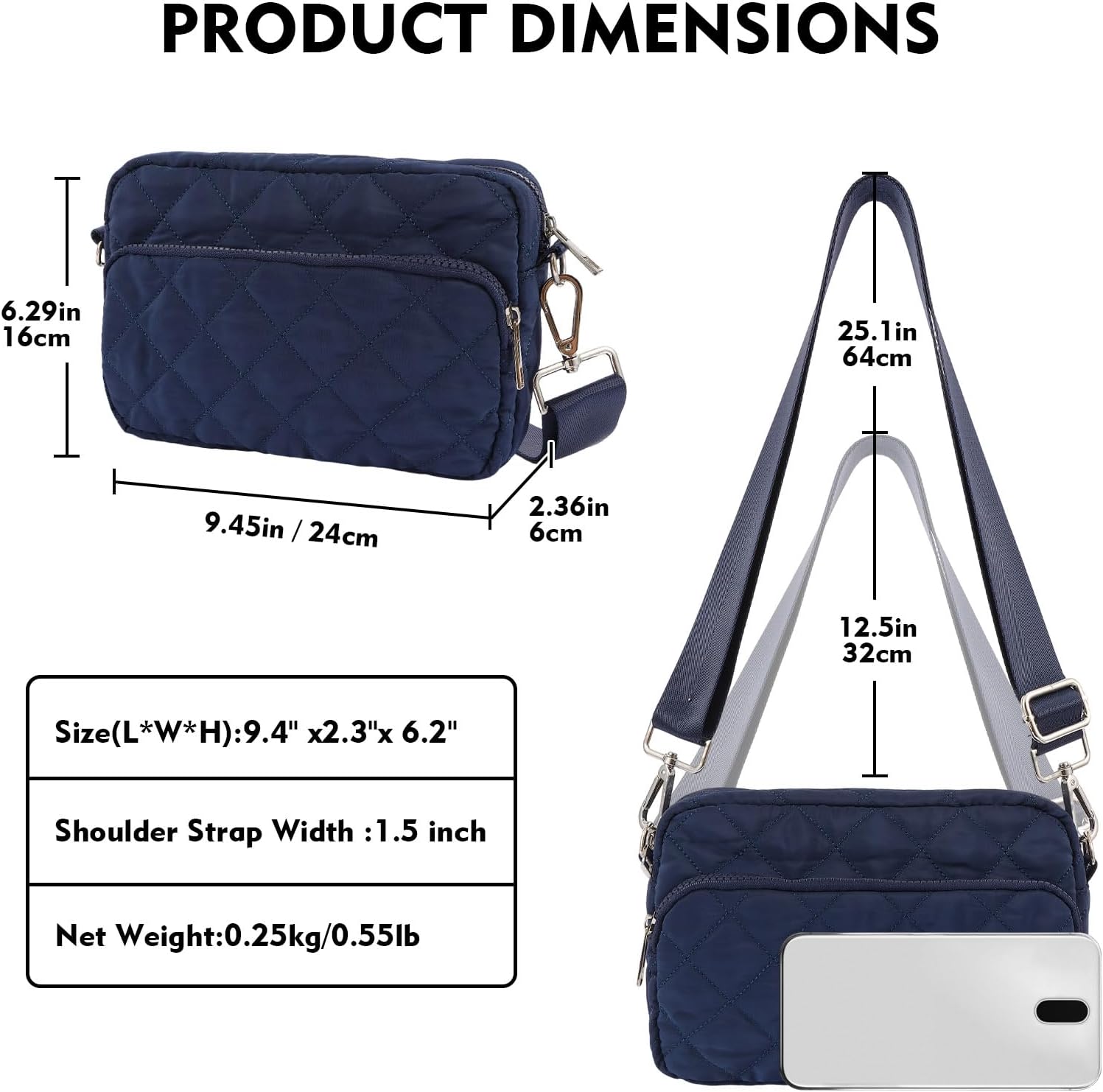 Crossbody Bags for Women Quilted Puffer Small Crossbody Puffy Purses Shoulder Handbag Crossbody Bag for Women Travel - Image 3