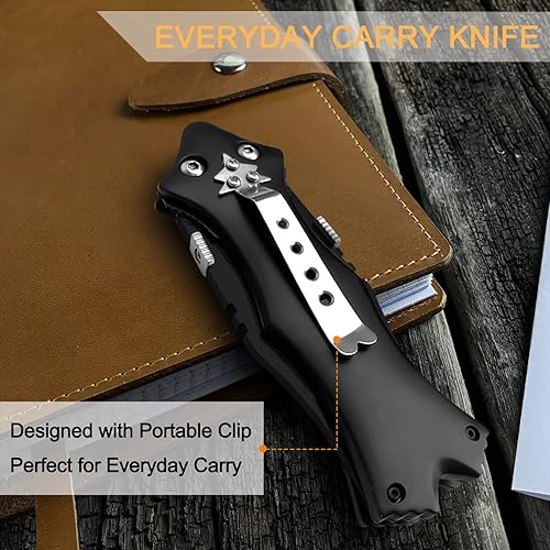 Miniatura 3 de MADSABRE Cuchillo táctico de doble hoja cuchillo plegable de doble filo, 8.5 pulgadas, colección de campamento de supervivencia con clip, regalos