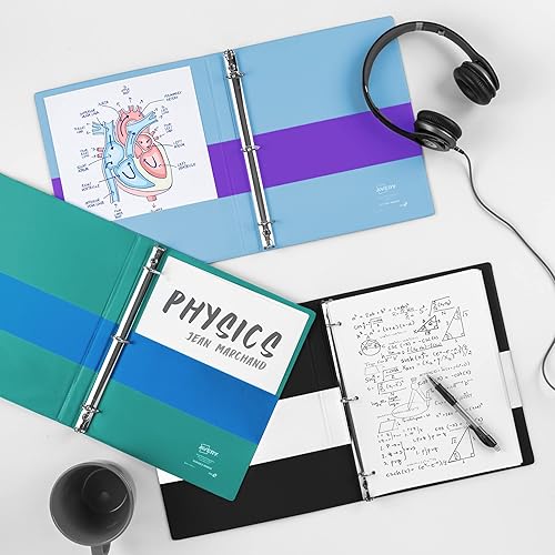 Miniatura 7 de Avery Carpeta de 3 anillos de vista duradera de dos tonos, anillos inclinados de 1 pulgada, carpeta azulverde azulado (17290)