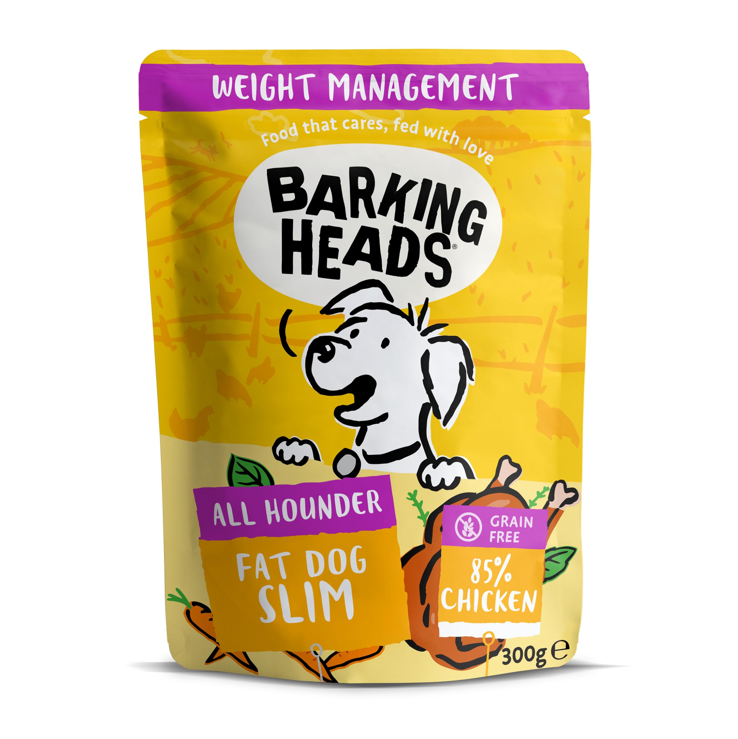 Barking Heads Fat Dog Slim Dog Wet Food - X 300G Grain Size 10