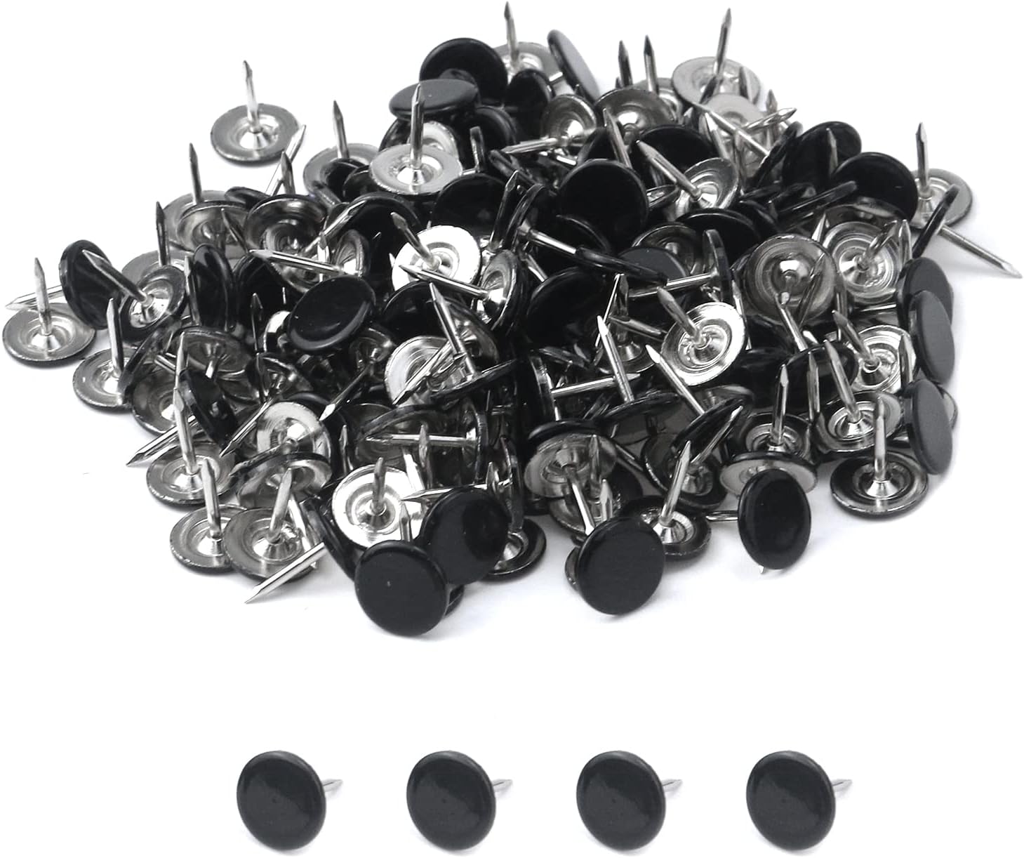 Crapyt Thumb Tacks Black Push Pin L13mm/0.51" Flat Rounded