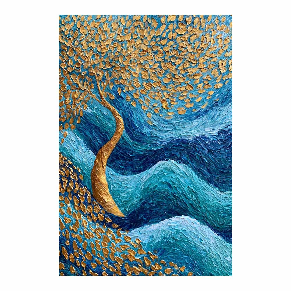XENIOU Nature Wall Art Cosmic world tree canvas painting wall art, Living Room Bedroom Hallway Stairs Decoration.(Multicolor)-70x100cm Unframed