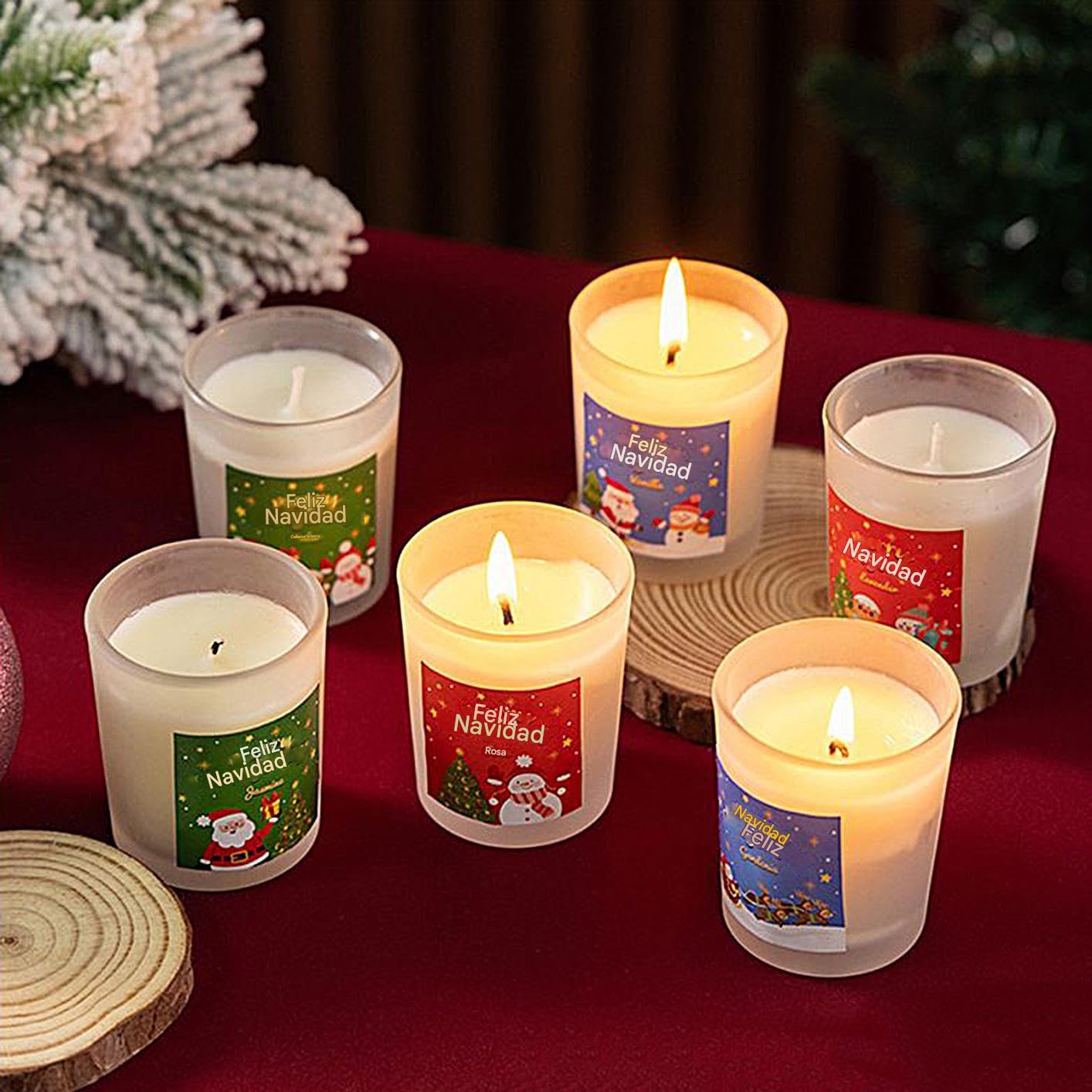 Entspannungskerze Weihnachten 6 Stück Lufterfrischer