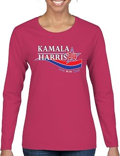 Kamala Harris 24 for President Women's Long Sleeve T-Shirt Let's Win This Democrat 2024 American Patriot Madam I'm Speaking