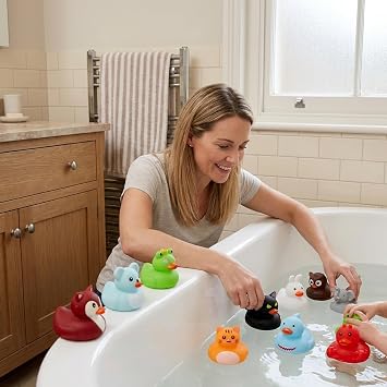 10Pcs Rubber Ducks Multipack, Small Rubber Ducks Bath Toys For Everyone, Animal Shaped Floating Ducks For Bathtub Sensory Play