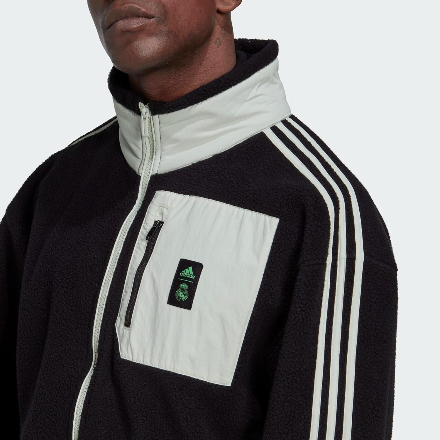 adidas Men's Real Madrid Lifestyler Flece Jacket - Image 3
