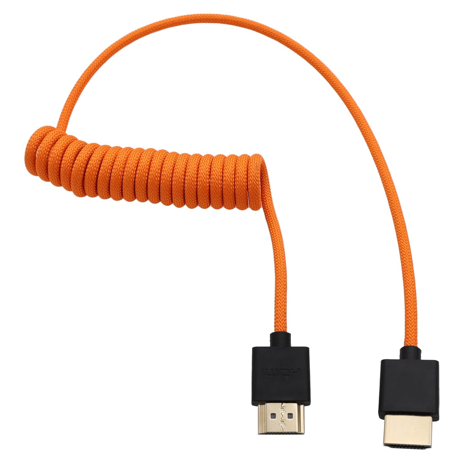 HDMI 8K 4K ProRes Cable for Camera Monitor Gimbal, ATOMOS Ninja V Shinobi, Sony FX30 A7IV, Canon Lumix Nikon, BMPCC6K, FEELWORLD Portkeys SmallHD, Up Down Angled, 50cm Spiral