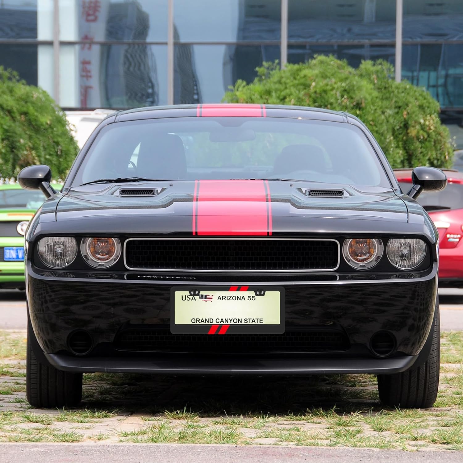 2PCS License Plate Frames for Charger Challenger Durango Journey Accessories with Tire Valve Caps License Plate Covers for Front Rear Car Tags Aluminum Alloy License Plate Holder Fit for All Vehicle - Image 6