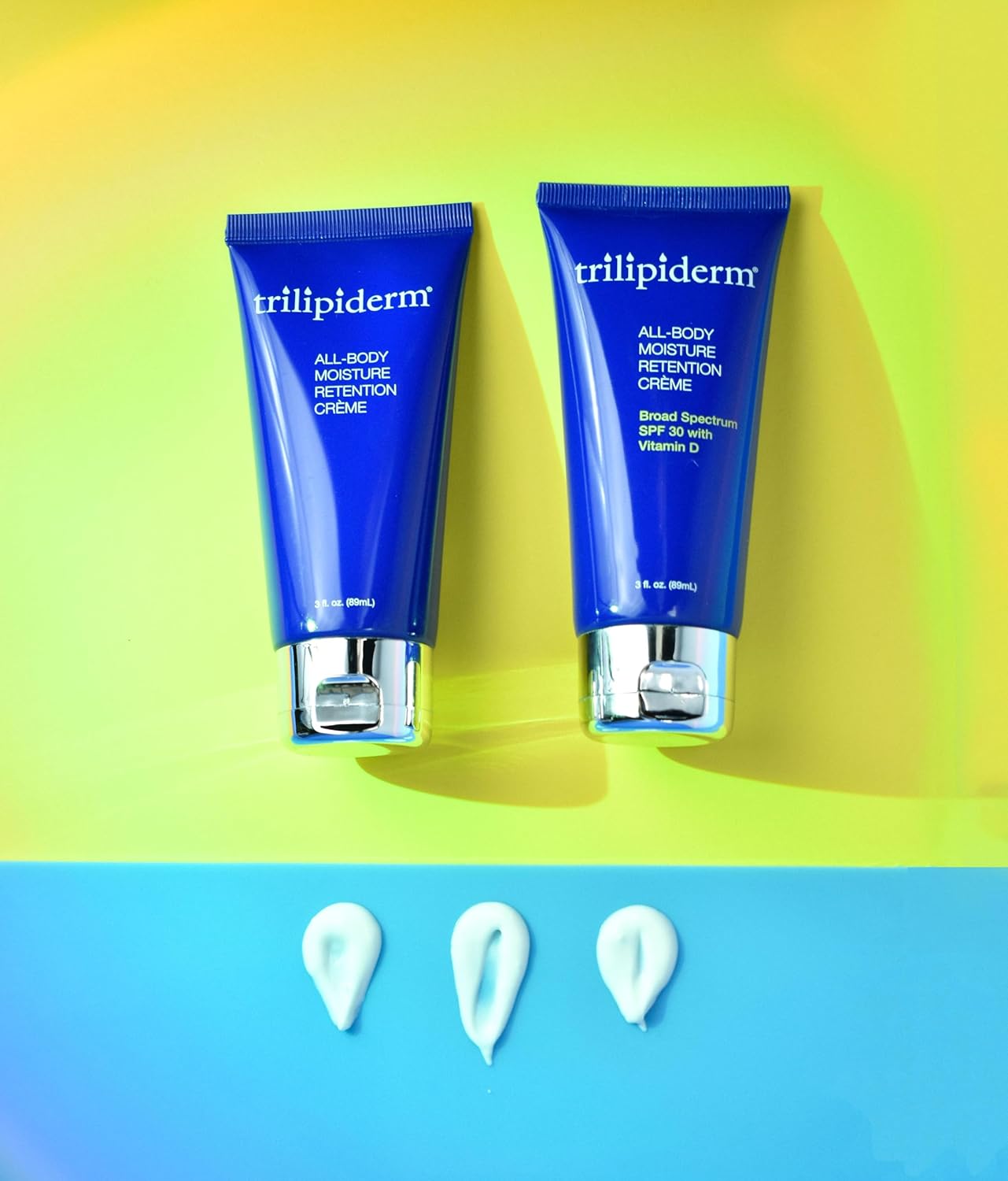 Trilipiderm Weekender Bundle - All-Body Moisture Retention Crème 2-Pack Travel Size – 1x SPF 30 Broad Spectrum Sunscreen 3 oz + 1x Original Formula 3 oz