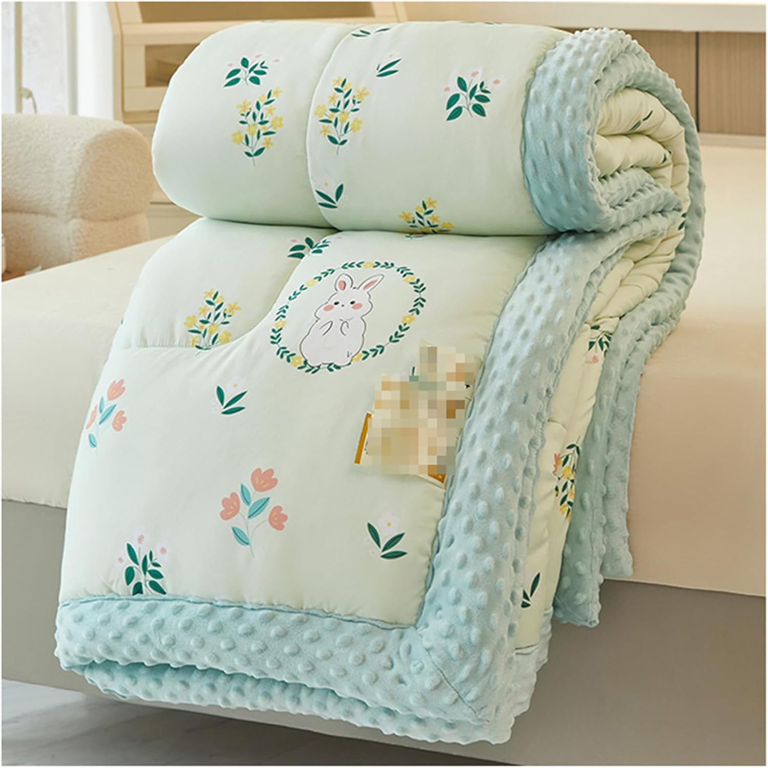 ZTGL Super Thickened Blanket, Lightweight Breathabl Velvet Quilt, Soft Fluffy 3D Three Dimensional Velvet Duvet, Autumn and Winter Warm Comforters Core,Flower r,150x200cm(2kg)