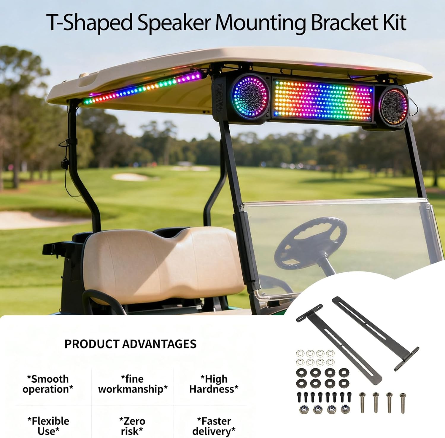 Soundbar Mounting T-Bracket, Golf Cart Speaker Mount, for SE18, SE26, SEB26, SEDS32 Soundbars, Golf Cart Accessories, T-Shaped Speaker Mounting Bracket Kit, Sound bar Mount T-Bracket - Image 6