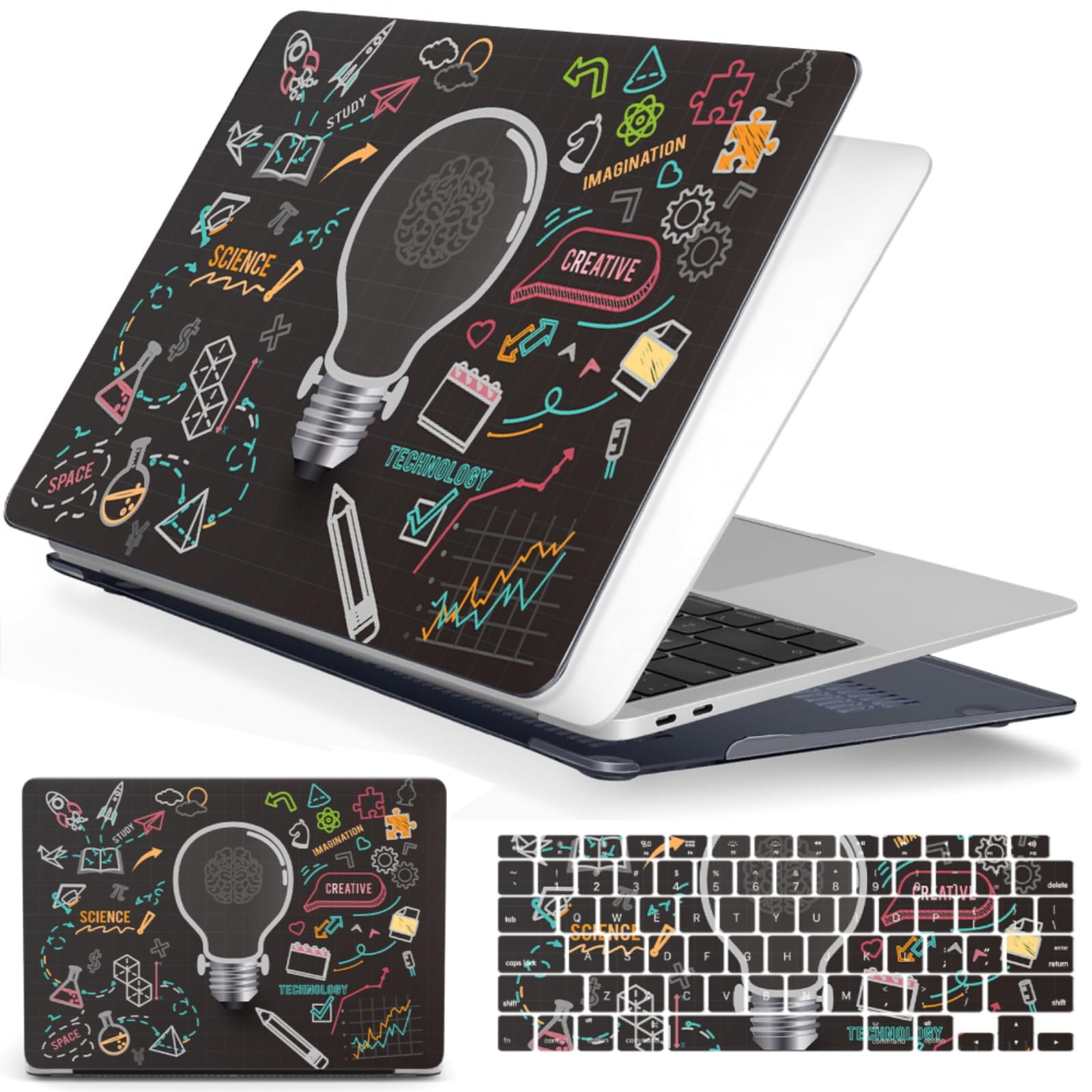 Funda MacBook Pro 13 A1278 con protector de teclado carcasa bombilla de ciencia 8
