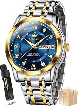 OLEVS Watches for Men Fashion Diamond Analog Quartz Men's Easy Reader Watch Stainsteel Steel Date Waterproof Luminous Business Watch