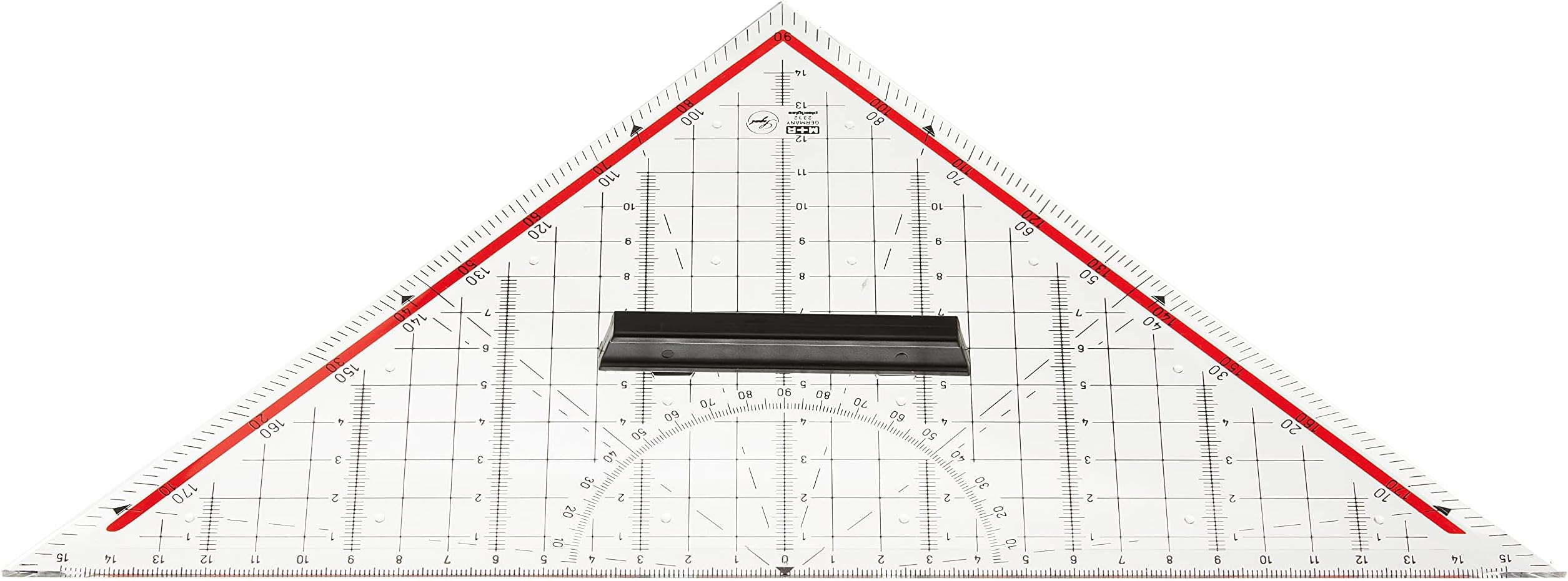Stock Bureau - ROTRING Equerre Géométrique Centro Avec Poignée Hypoténuse 23 Cm