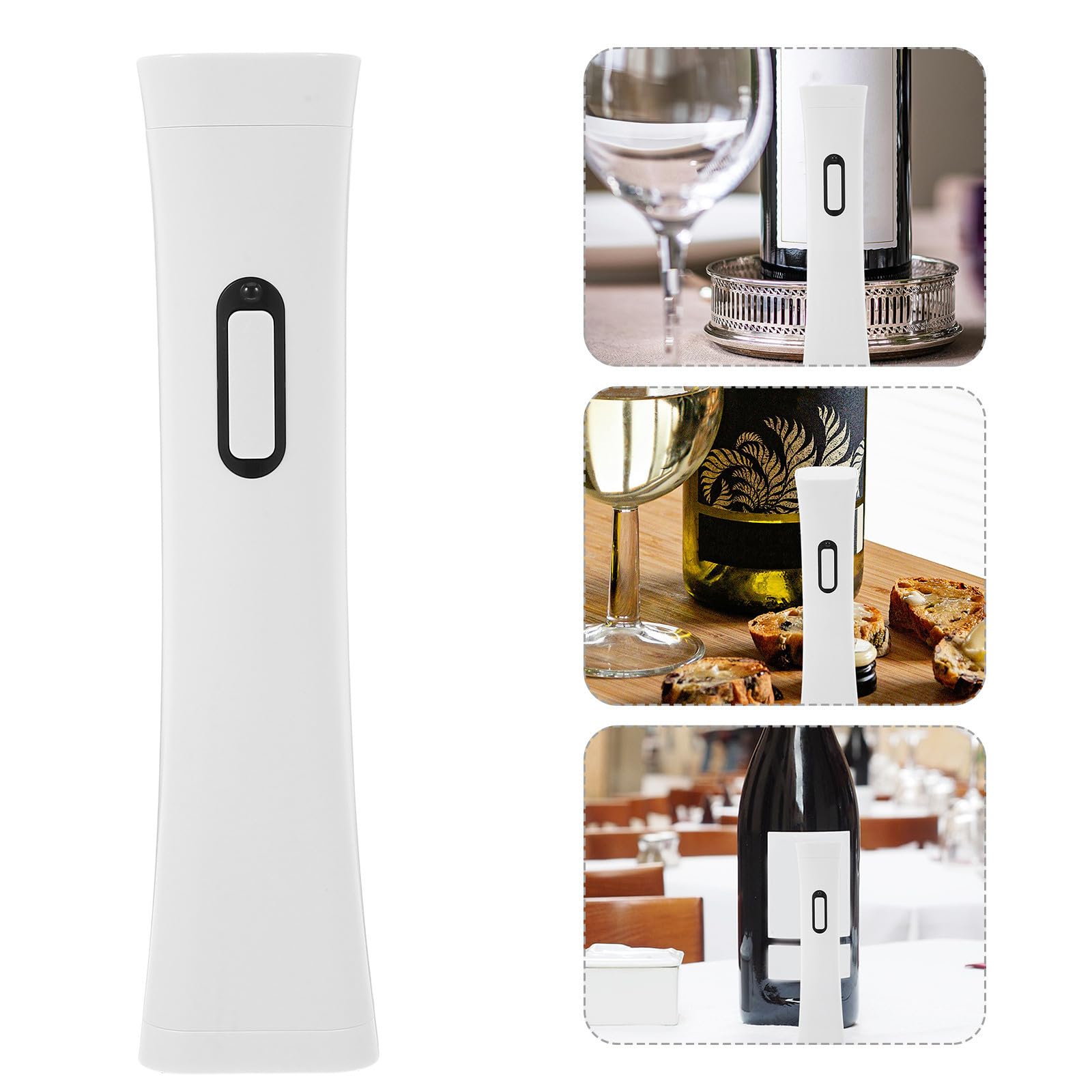 Abridor de Vino Eléctrico Blanco Abs, Compacto y Portátil