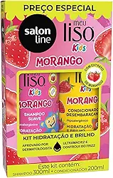 Salon Line, Kit Shampoo e Condicionador, Meu Liso Kids, Morango, Vegano - Para Cabelos Lisos, 2 Unidades