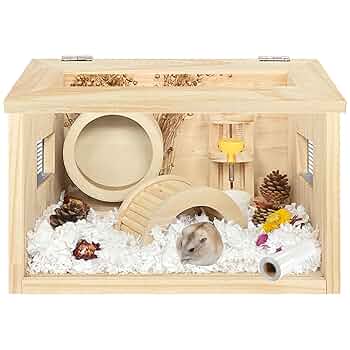 木製　ハムスターハウス　飼育セット ハムスターハウス ハムスター小屋 遊び場 飼育ケージ 木製