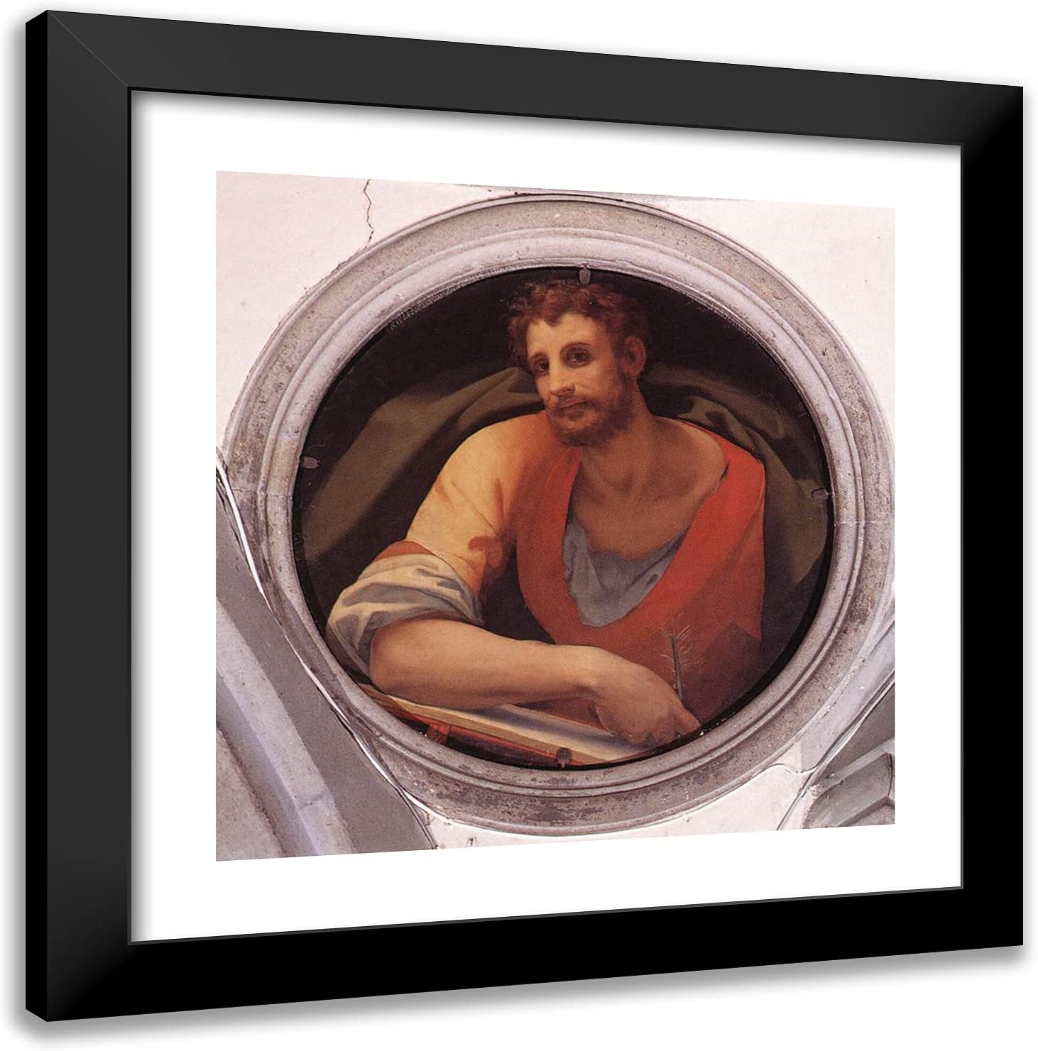 ArtDirect Bronzino, Agnolo 20x20 Gold Ornate Framed Art Print with Double Matting Titled: St. Mark