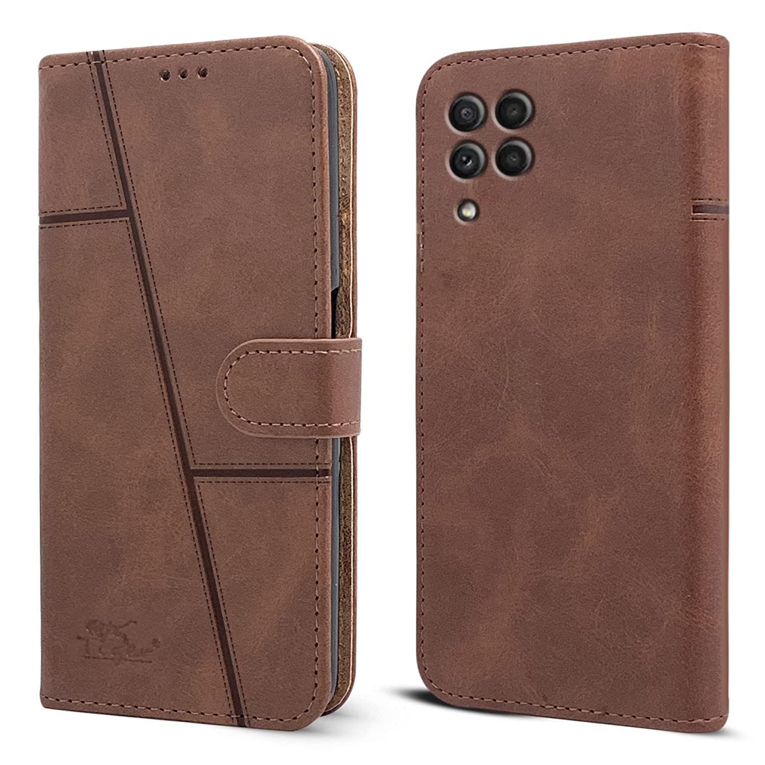 Jkobi Flip Cover Case for Samsung Galaxy A22 4G (Stitched Leather Finish | Inner TPU | Foldable Stand | Wallet Card Slots | Brown) (B0BYNSPQM6) Amazon Price History, Amazon Price Tracker