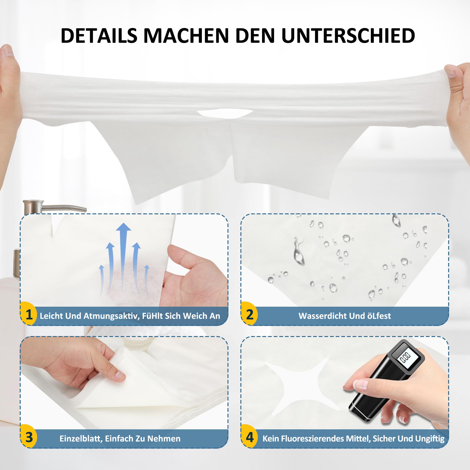 1000 Stück Nasenschlitztücher Massageliege, Einweg Nasenschlitztücher für Massageliegen Einwegauflage für Kopfstützen bei Massagetischen Massagebänken Behandlungsliegen