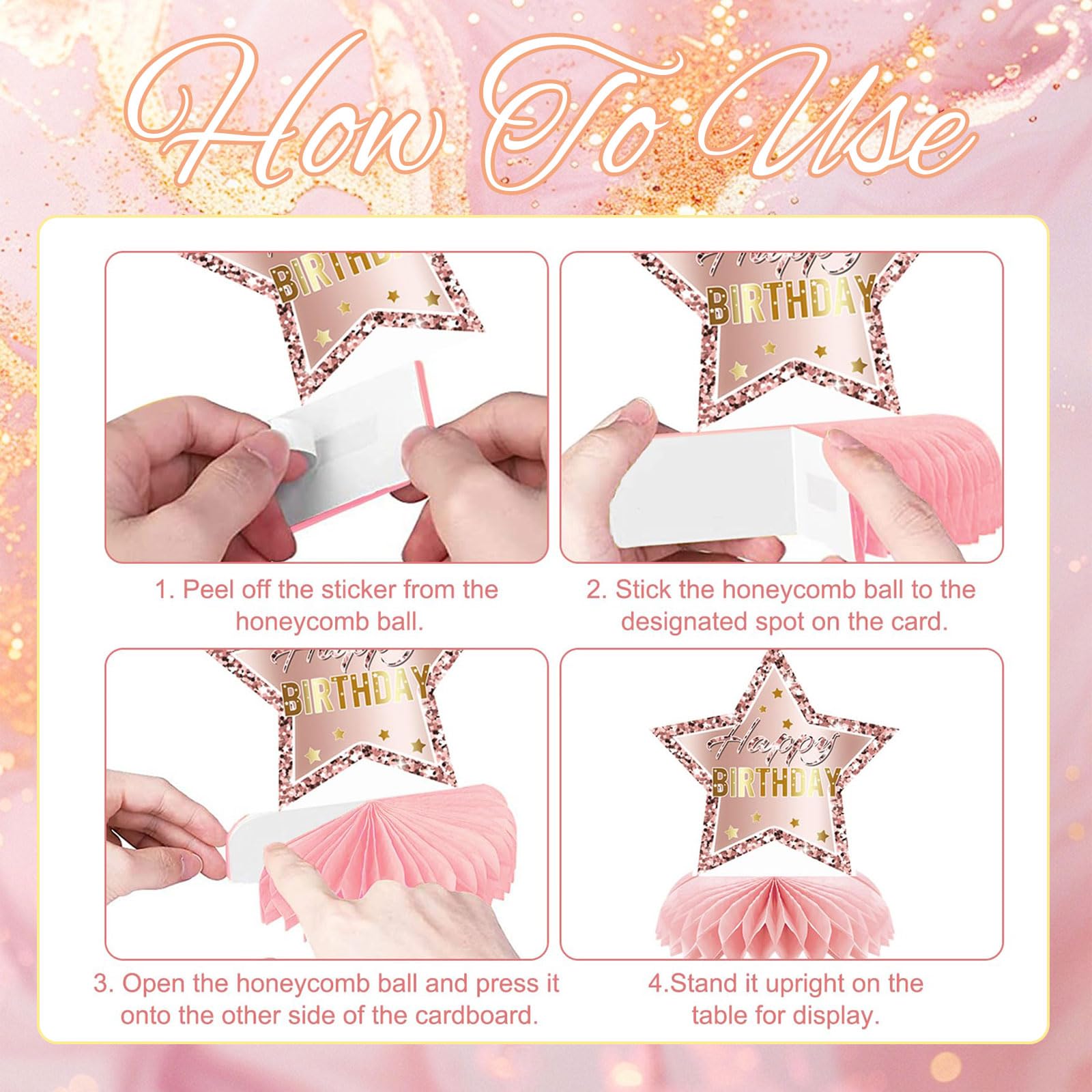 9 Pz Rosa Rosegold 21 Compleanno Alveare Centro Tavola Decorazione per Ragazze Felice 21 Compleanno Decorazione Tavola Feste Accessori Torta Diciotto Anni Decorazi
