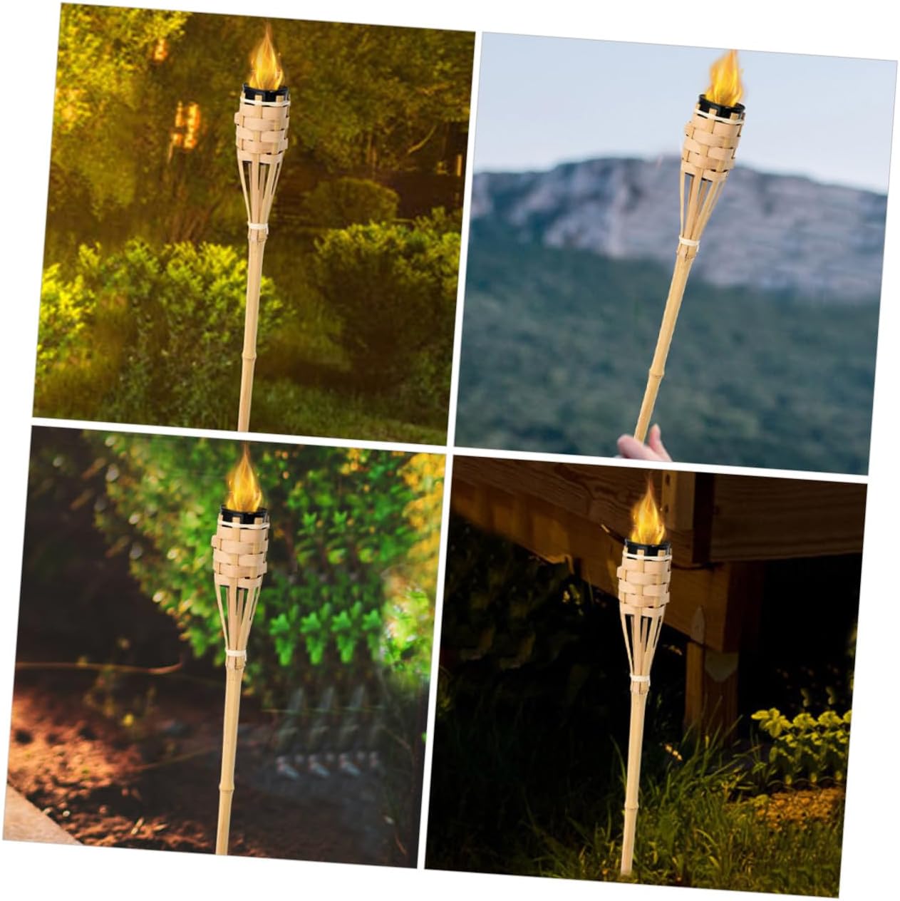 Torch Outdoor Handheld Oil Torch Garden Yard Flame Wand Lamp Rustic Festival Decoration Natural Color