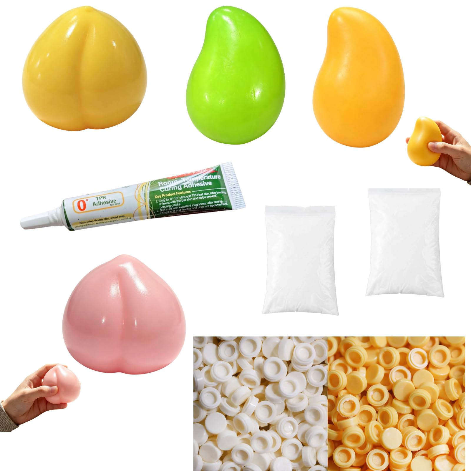 DIY Squishy Making Kit with Filler Cheese Butter Peanut Squishy Skin，#E