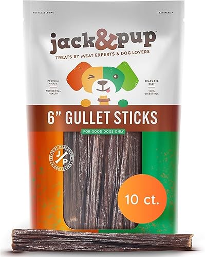 Miniatura 9 de Jack&Pup - Palitos de gollet de 6 pulgadas para perros, masticables sin olor para la salud de las articulaciones, palitos de gollet de ternera