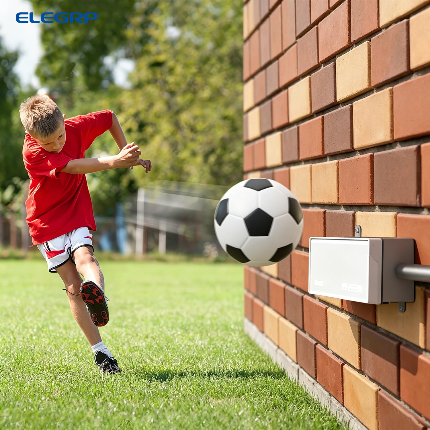ELEGRP GFCI Kit de prise électrique 15 A, WR, avec plaque murale horizatale résistante aux intempéries, blanc, 1 paquet