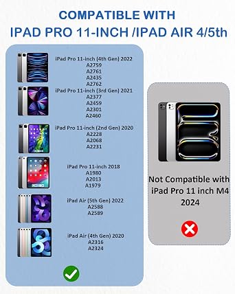 2 PACK Paper Screen Protector for iPad Air 5th/4th Generation, iPad Pro 11 inch (2022/2021/2020/2018), Matte PET Film for iPad Air 5/4(10.9), Write and Draw Like on Paper, Anti-Glare Screen Protector