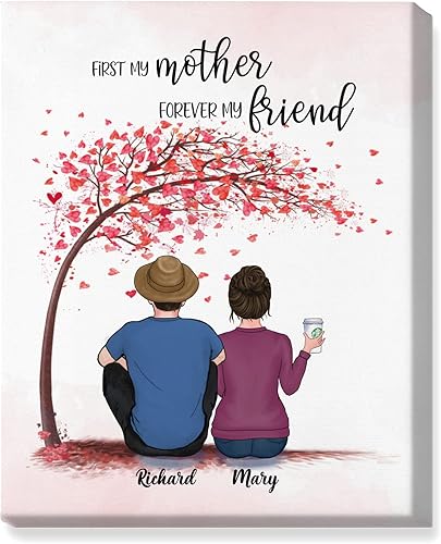 Miniatura 10 de GOSSBY Lienzo impreso personalizado  Madre hija para siempre vinculada juntos (madre e hija)  Decoración de pared personalizada para madre e hija