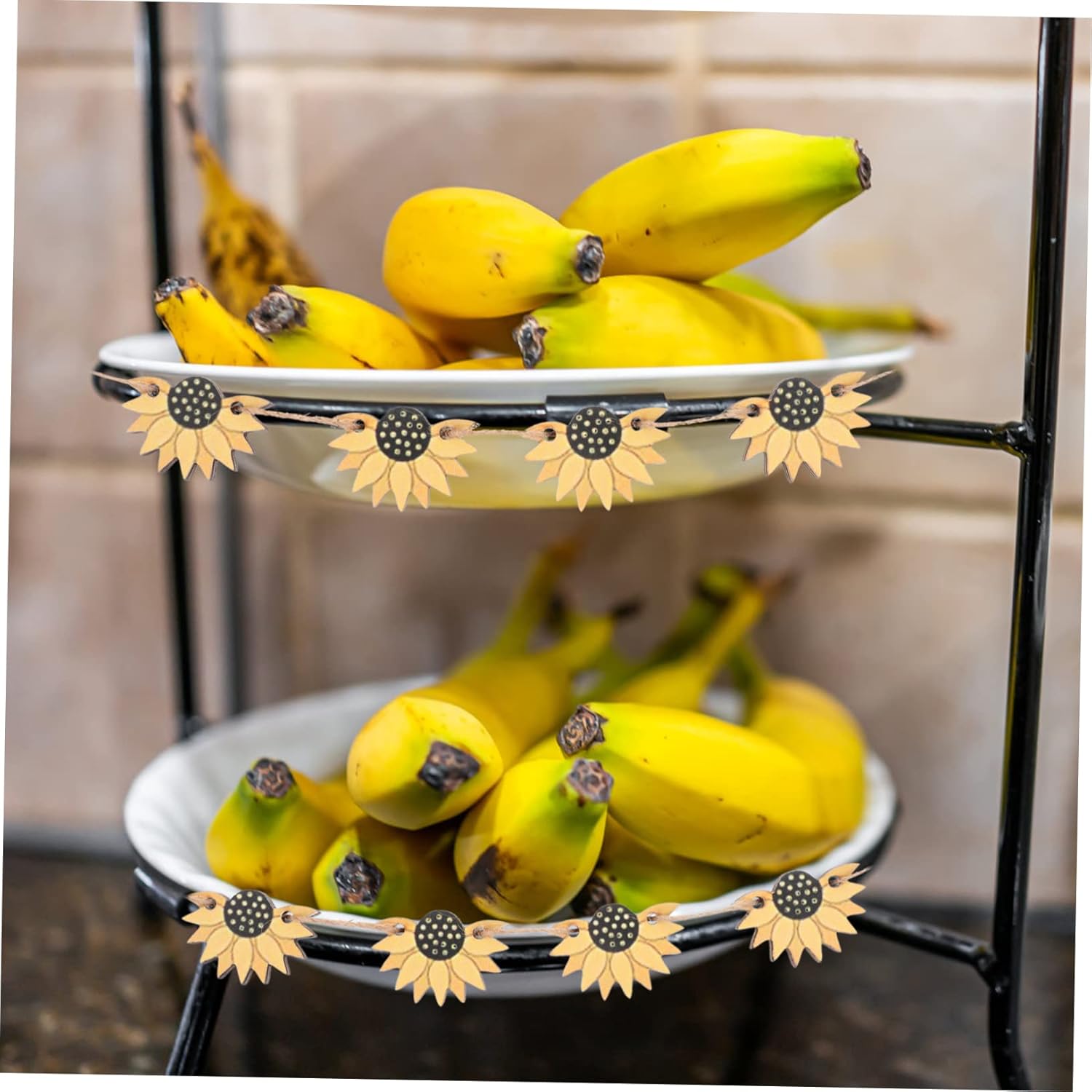 LSLYTQ Sunflower Tiered Tray Decor Realistic Sunflower Garden Ornaments Faux Decorations for Home Party