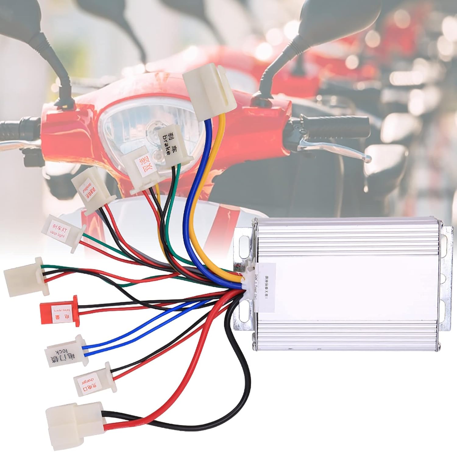 36V 500W Brushed Motor Controller DC Motor Speed Control Aluminum Alloy Housing with Smart Chip for Scooter Electric Bike Parts