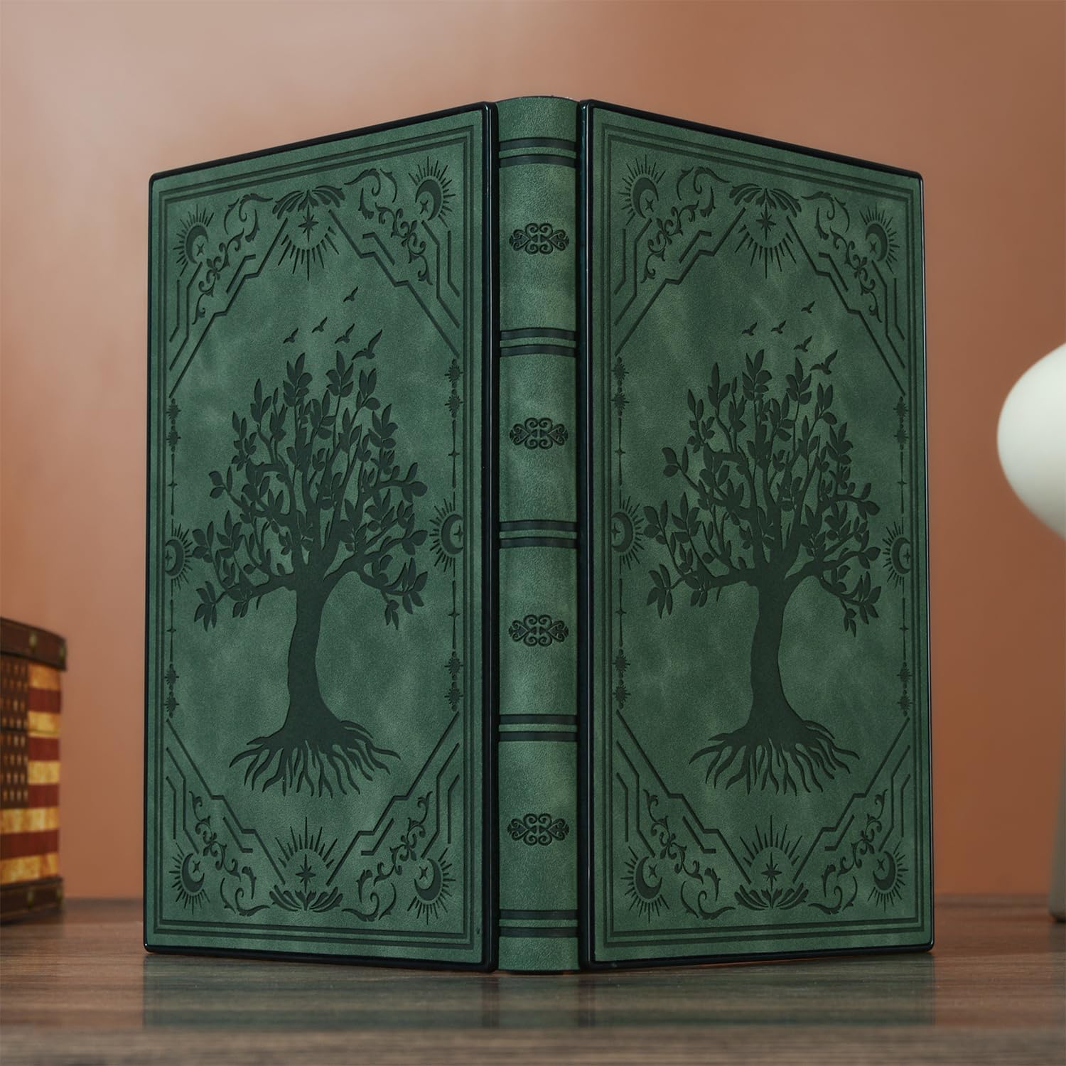 ZXHQ Diary with Lock, Hardcover(14.8 cm x 21 cm) Leather Lock Journal, Built-in Lock, 180° Lay Flat, Tree of Life Embossed Cover, 100 Gsm Thick Paper - Image 4