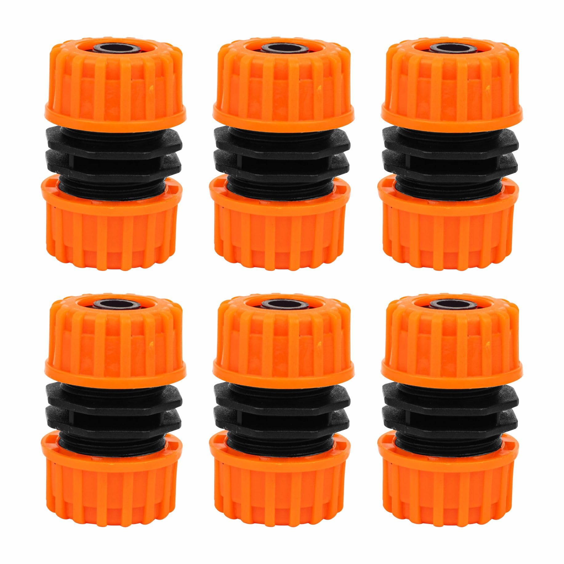 6pcs Hosepipe Repair Connector Extender for 1/2'' Garden Hose Pipe Quick Repair Connection, Hose Connector Set for Quickly Repair Damaged and Leaking Hoses