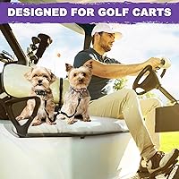 Vista 2 de Asiento de perro para dos perros, cinturón de seguridad para perro para carrito de golf, sin enredos, retráctil y ajustable, se adapta a todos