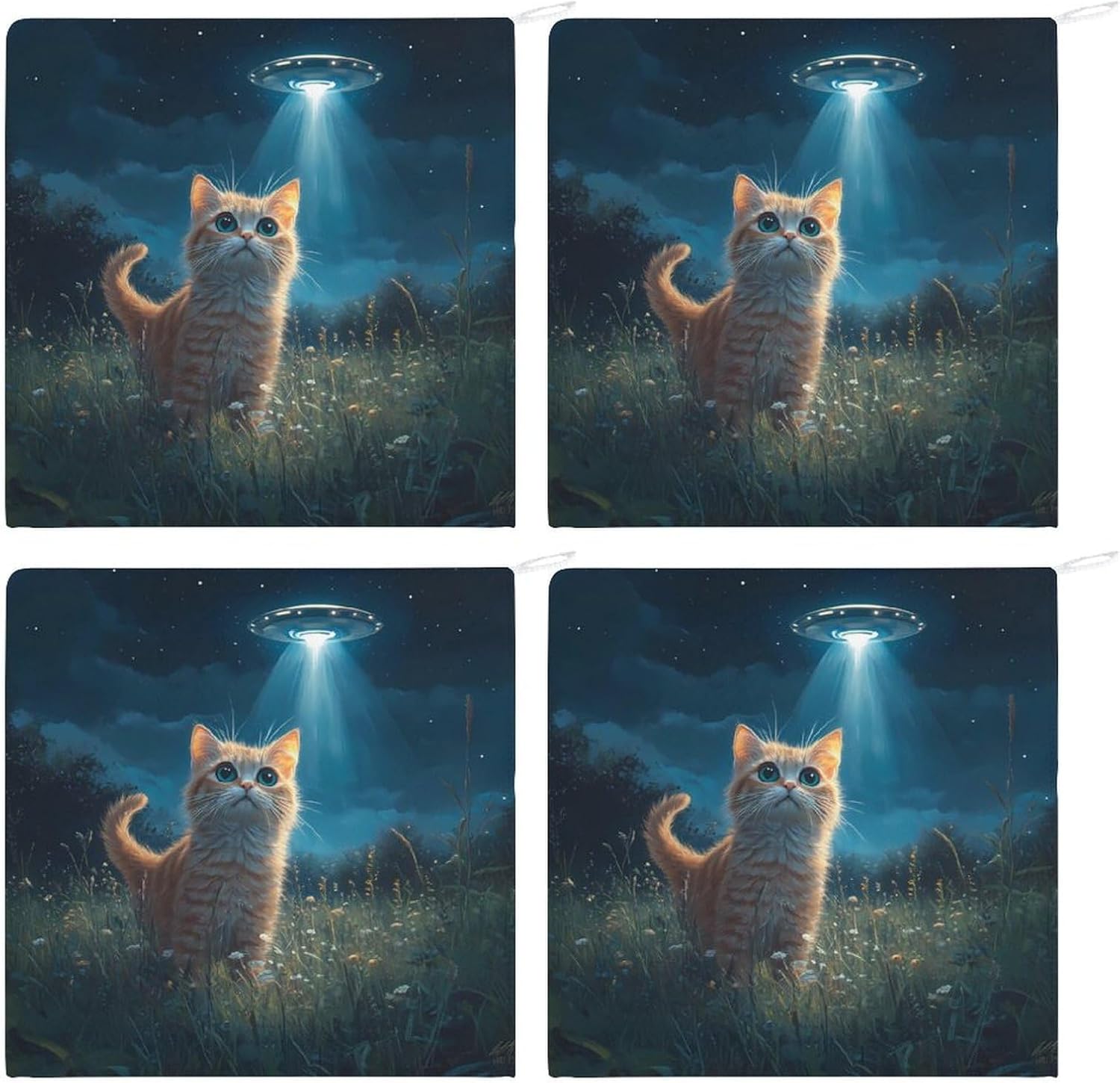 Funny Cat Towel Hand Towels Decorative Towel for Bathroom Kitchen Shower Gym 4PCS