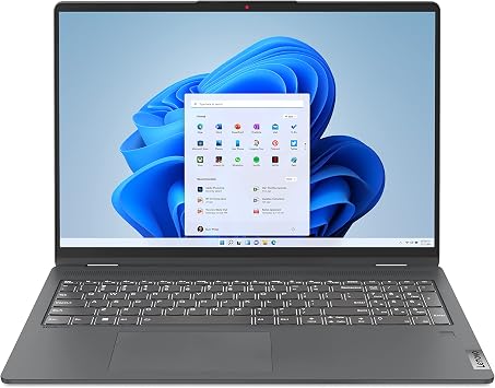 Lenovo IdaePad Flex 5 16 2-in-1 Laptop, 2.5K Touchscreen, Intel Core i7-1255U(> i7-1165G7), 16GB RAM, 1TB NVMe SSD, Backlit Keyboard, Fingerprint, WIFi6, Thunderbolt 4, Win 11,CUE Accessories